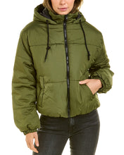 Load image into Gallery viewer, Ladies Cropped Puffer Bomber Jacket