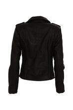 Load image into Gallery viewer, Ladies Assymetrical Zip Faux Leather Moto