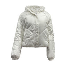 Load image into Gallery viewer, Cropped Diagonal Puffer Bomber Jacket