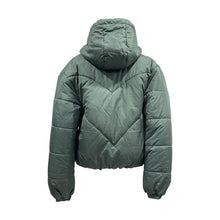 Load image into Gallery viewer, Cropped Diagonal Puffer Bomber Jacket