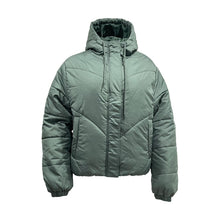 Load image into Gallery viewer, Cropped Diagonal Puffer Bomber Jacket