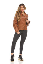 Load image into Gallery viewer, Ladies Assymetrical Zip Faux Leather Moto