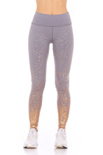 Load image into Gallery viewer, &quot;Therapy&quot; All Over Metallic Print Mid-Rise Leggings
