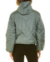 Load image into Gallery viewer, Cropped Diagonal Puffer Bomber Jacket
