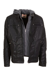 Boys Vegan Leather Updated Sherpa Lined Moto